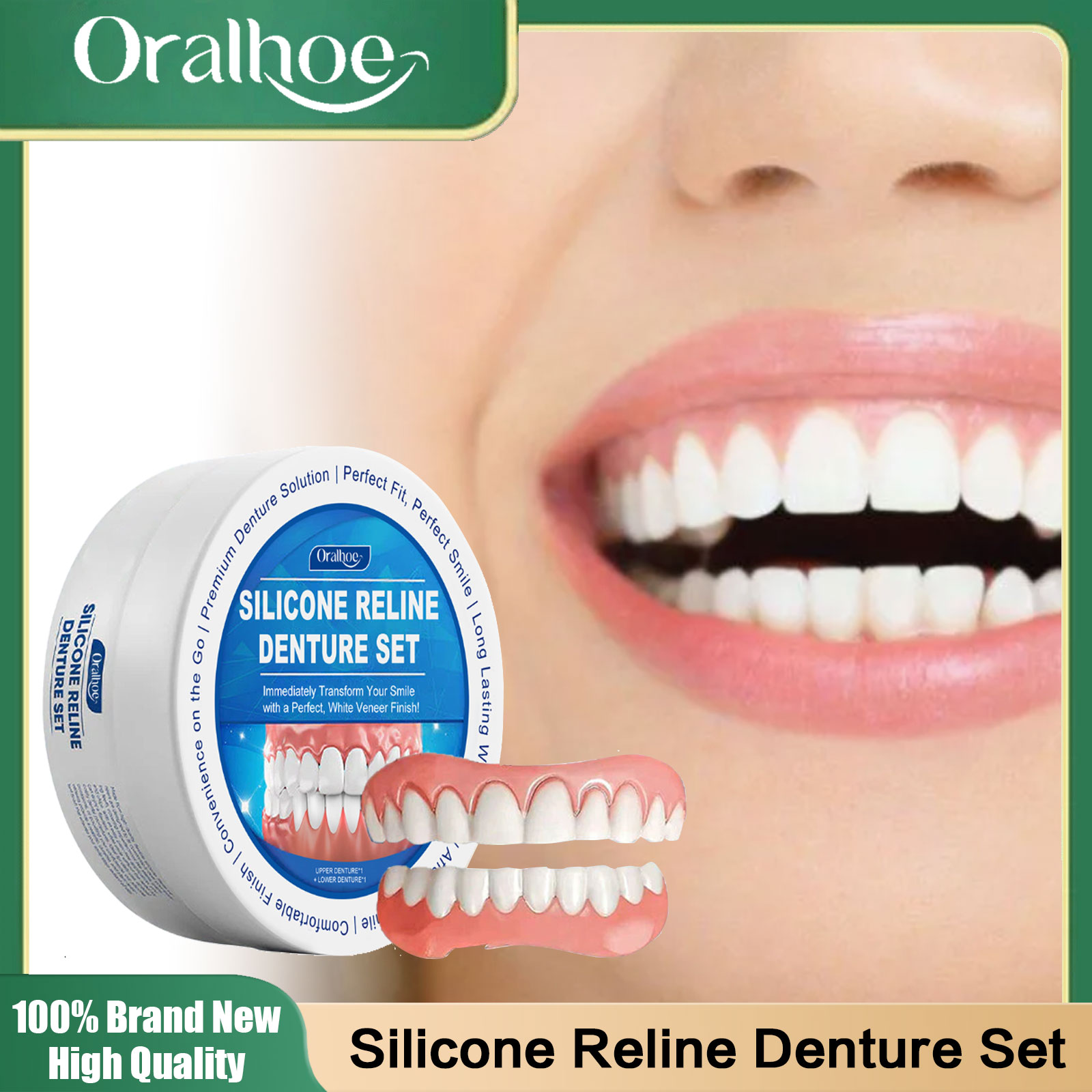 Teeth Whitening Veneers - Próteses Dentárias de Silicone Macio, Facetas