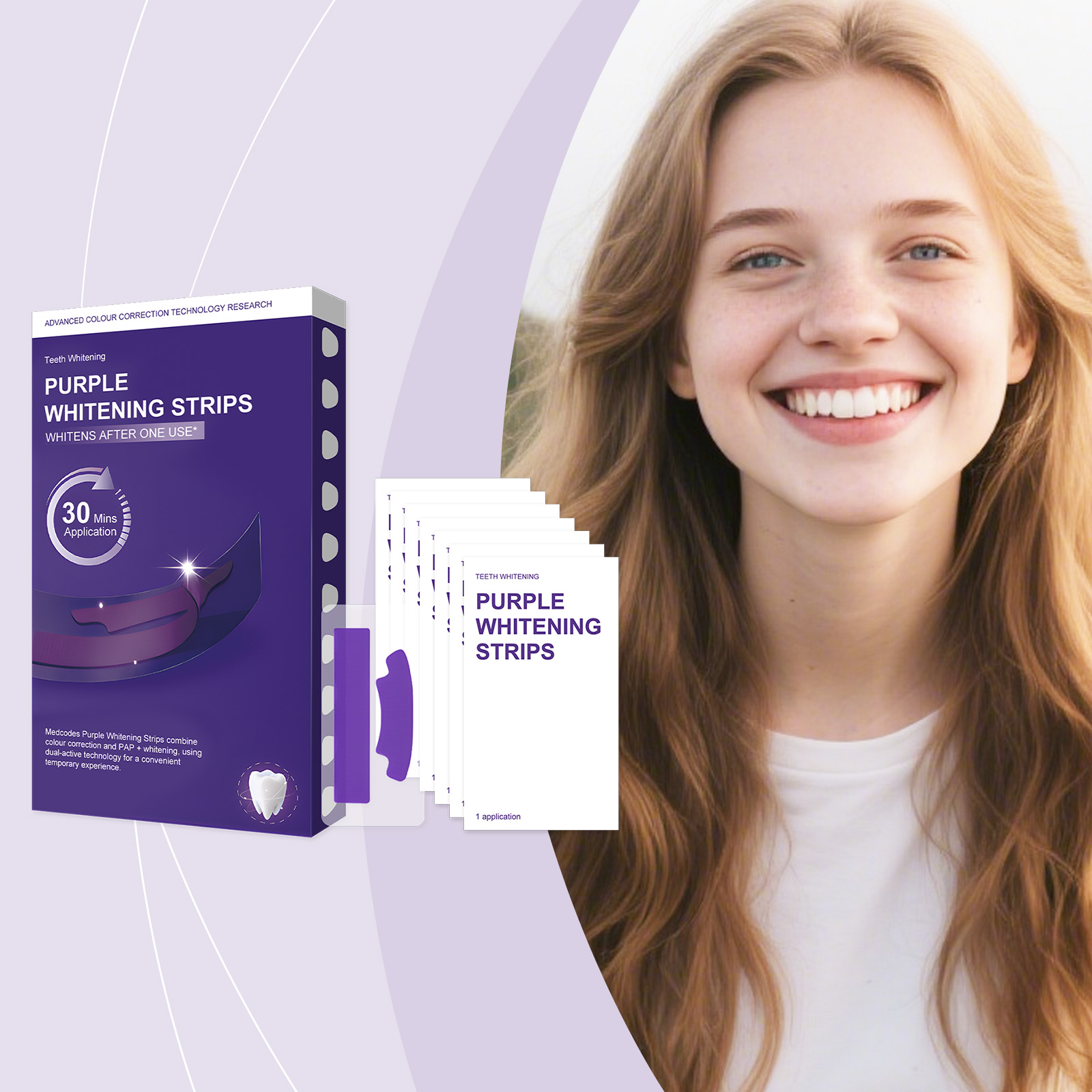 Teeth Whitening Ingredients - Tiras Clareadoras de Dentes Roxas, Ingredientes