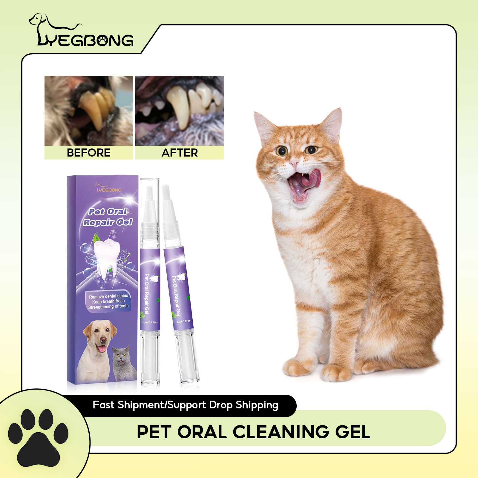 Teeth Whitening Results - Gel de reparação oral para animais