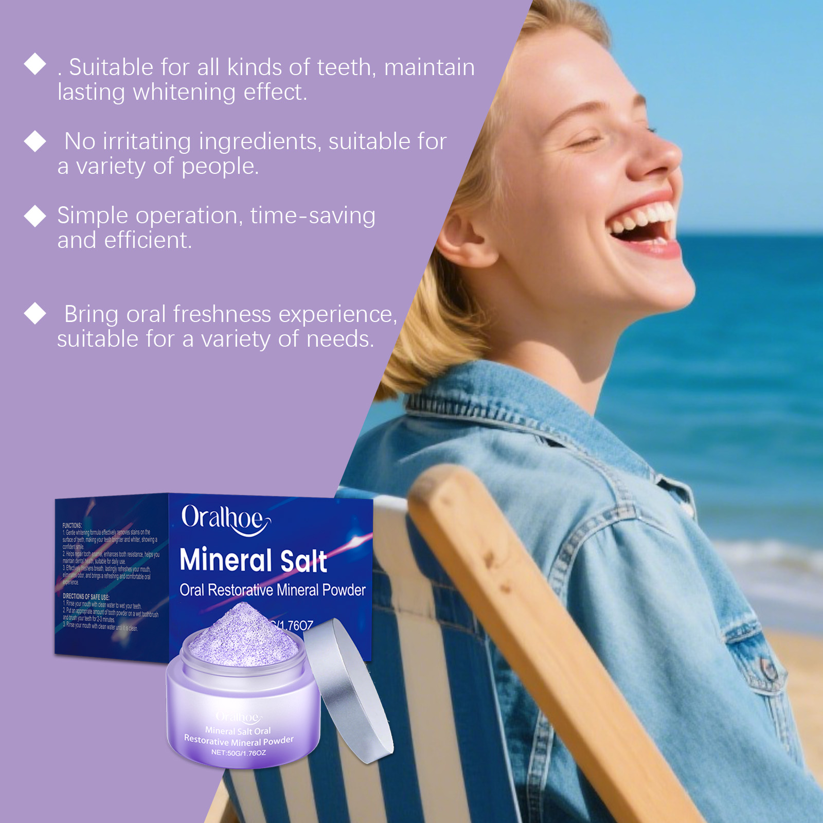 ORALHOE Pó Mineral Restaurador - Teeth Whitening Or Tooth Whitening avaliação e preço