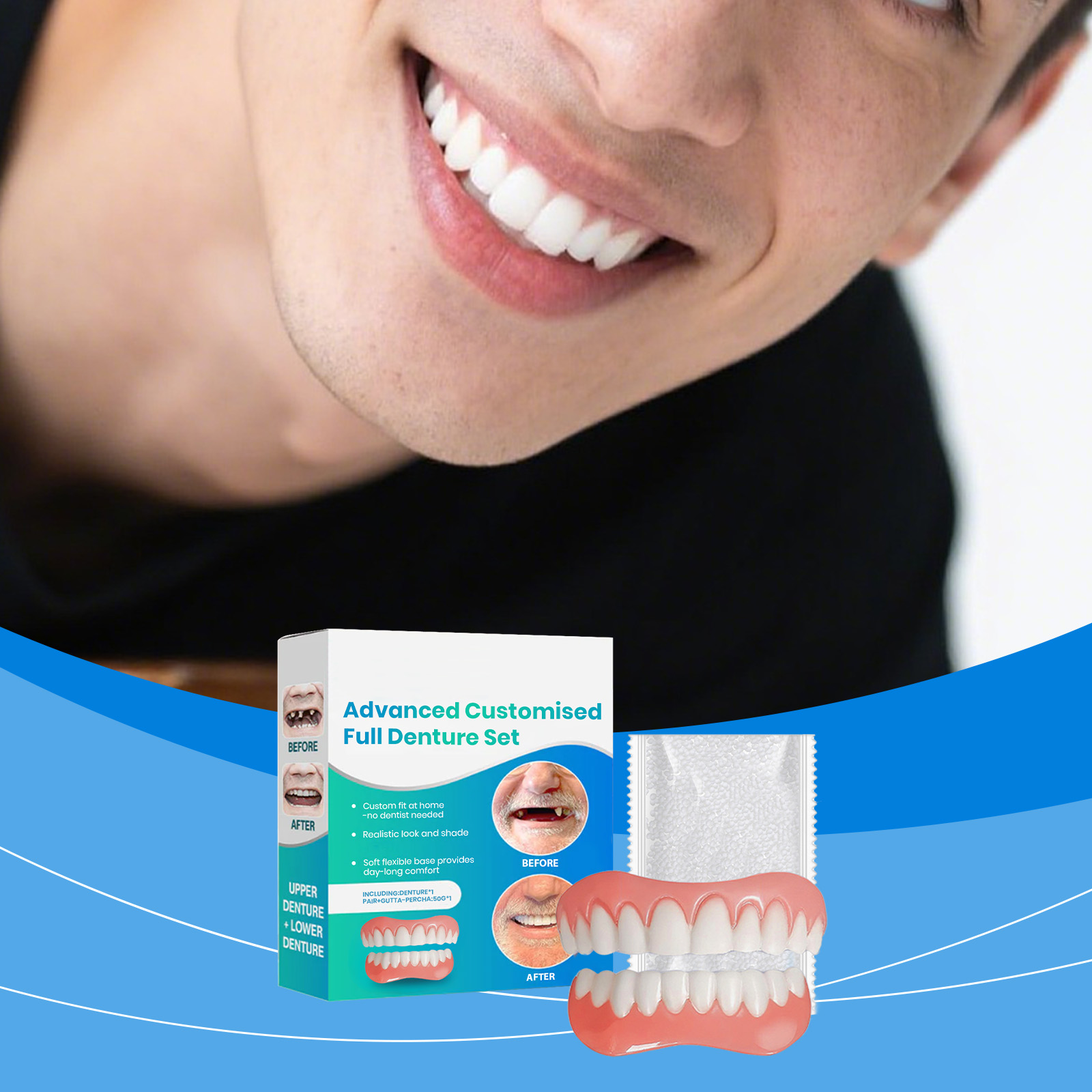 Conjunto de dentadura de silic - Teeth Whitening Veneers avaliação e preço